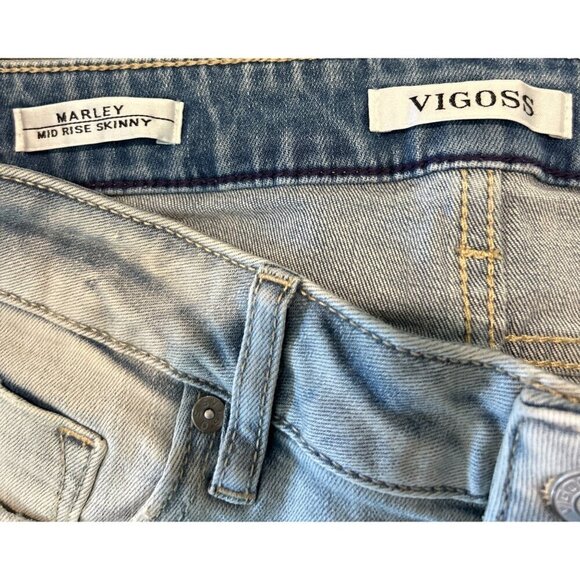 Vigoss Women's Marley Skinny Raw Hem Jeans Light Wash Size 30 NWT - Picture 7 of 9